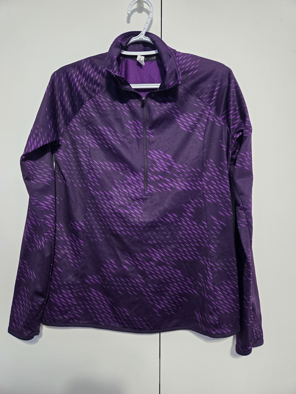 Under Armour UA Tech Run 1/4 Zip Purple Print Pullover Women's M‎